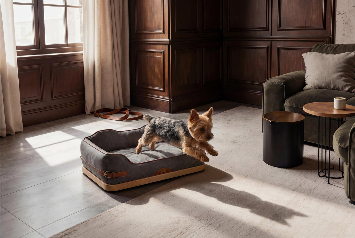 Canapea Double Strap Wooden Bed - BRAUBRAU pentru Animale de Companie (Câini și Pisici)