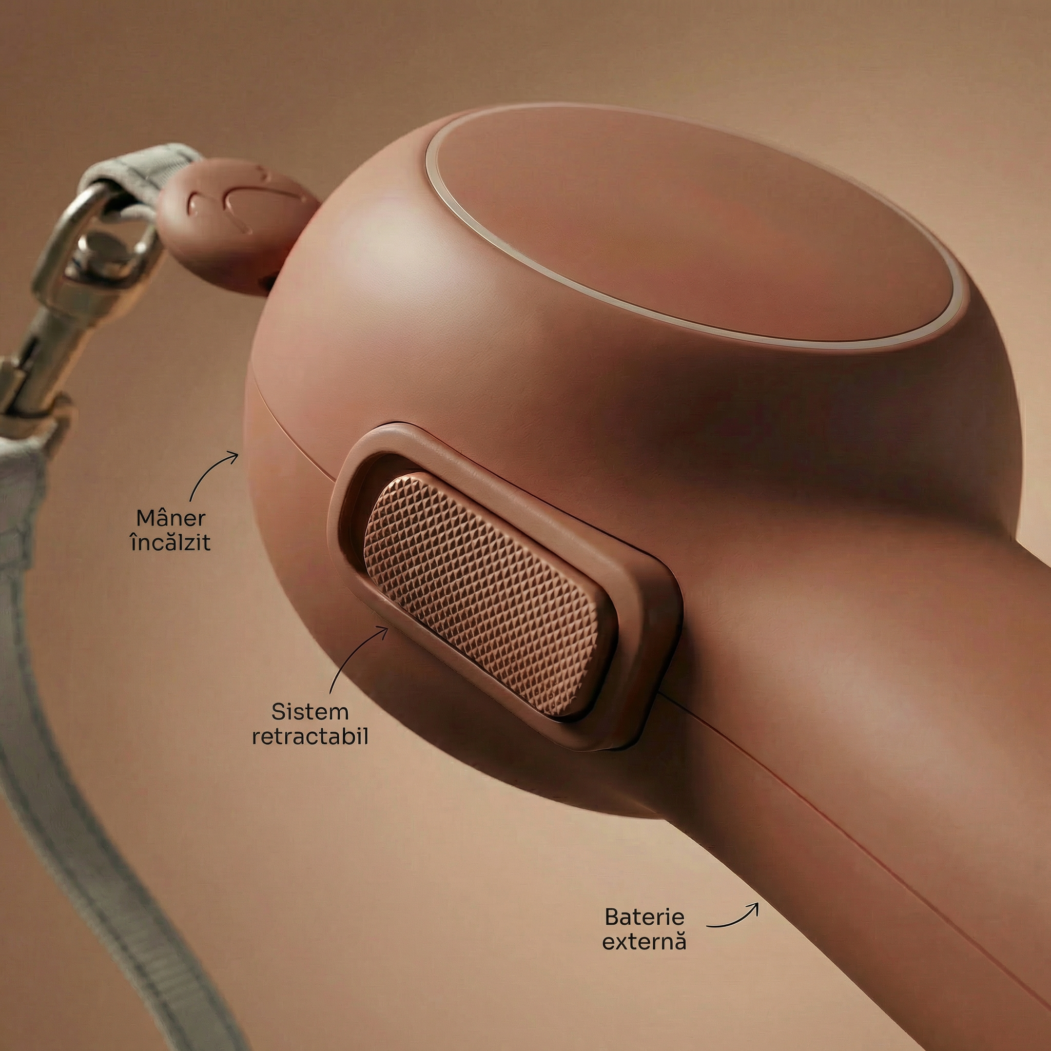 Lesă Retractabilă Smart cu Mâner Încălzit și Baterie Externă 4800 mAh pentru câini și pisici - FurReal X BRAUBRAU