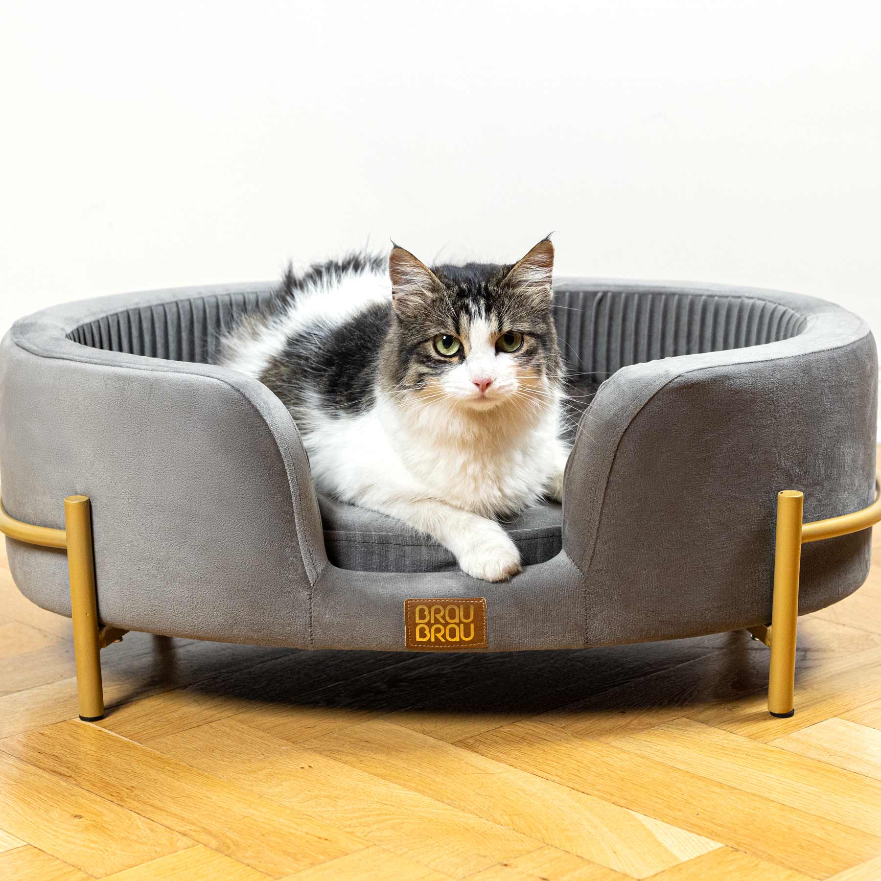 Canapea Ovala Catifelata Gray
