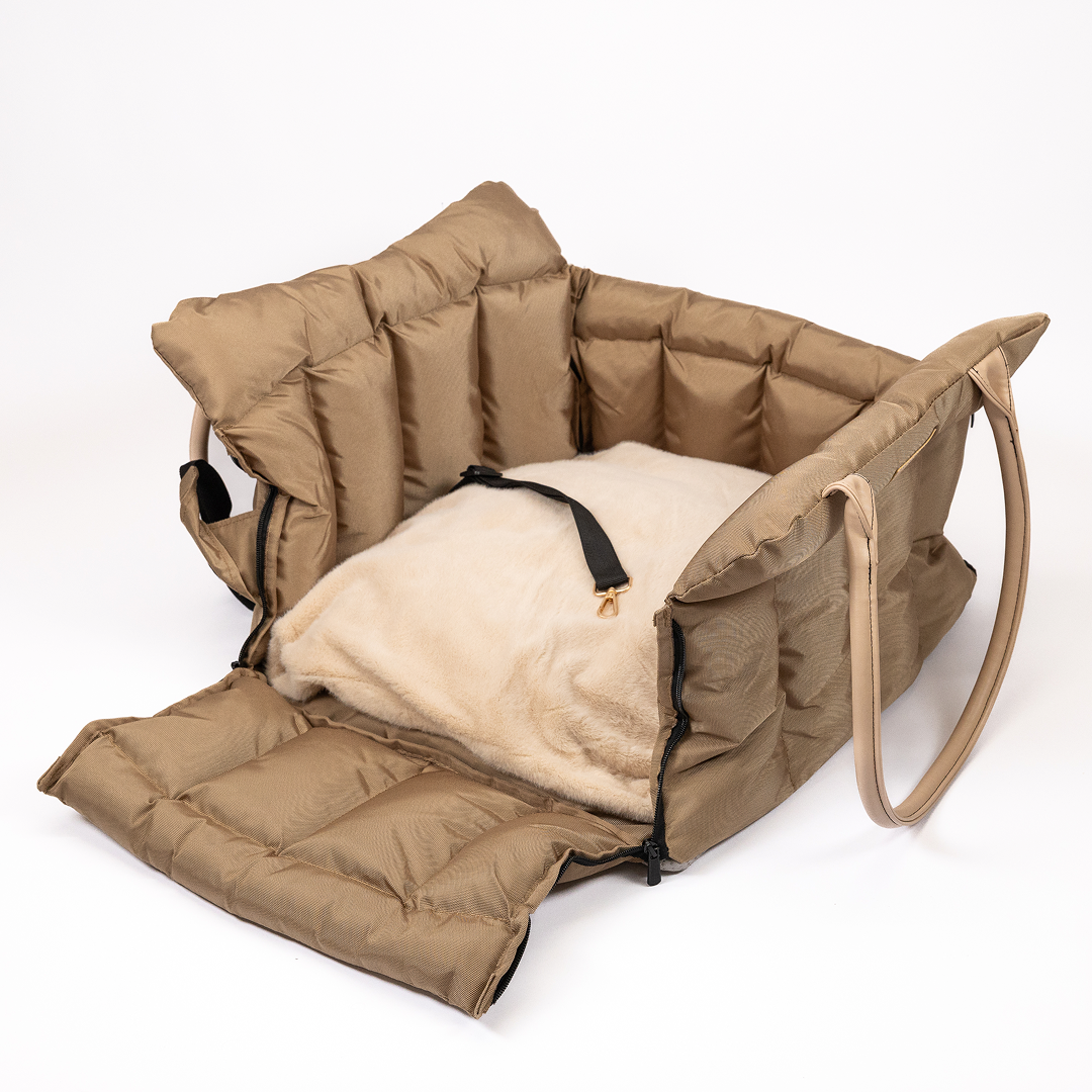 Geantă de Mașină pentru Câini și Pisici - Getaway Beige
