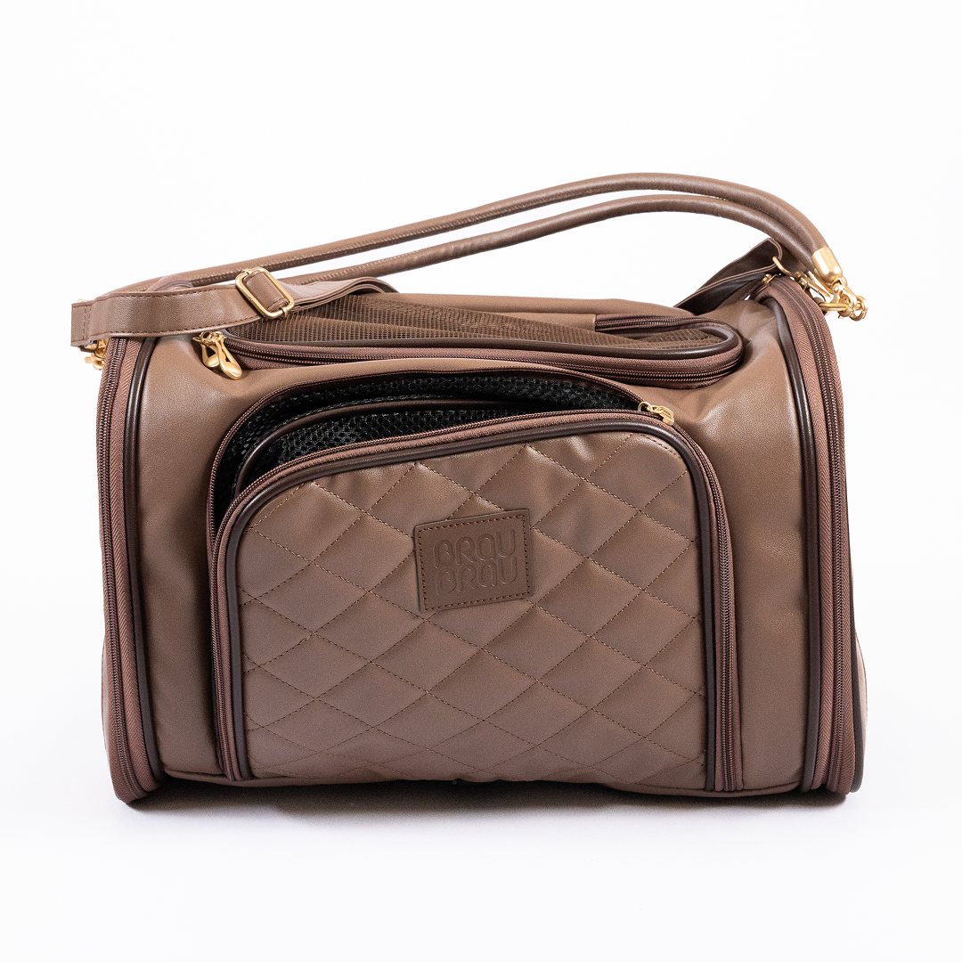 Geantă de Transport Extensibilă cu Roți pentru Câini și Pisici - Flight Carrier Bag Brown