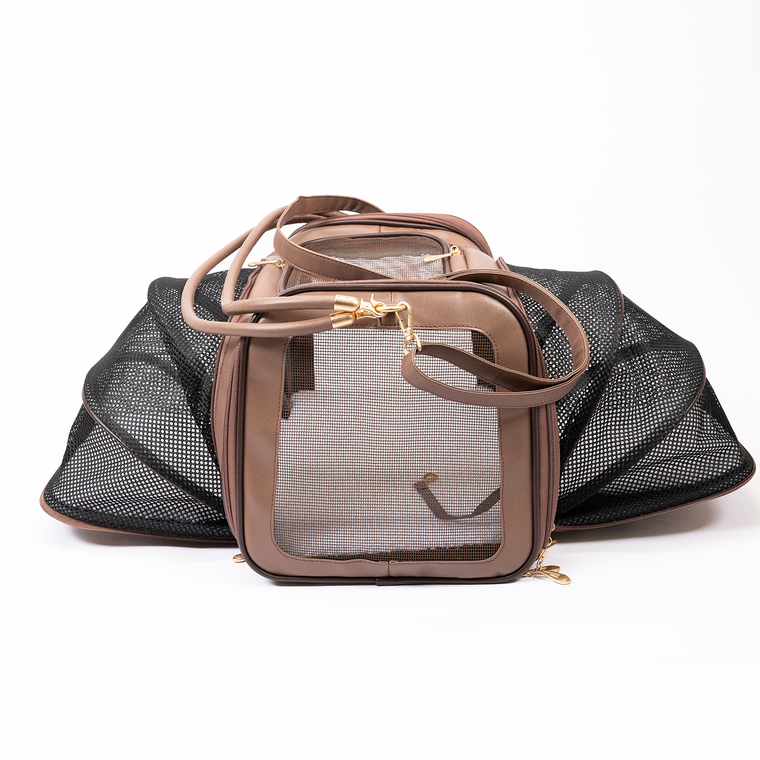 Geantă de Transport Extensibilă cu Roți pentru Câini și Pisici -  Flight Carrier Bag Brown
