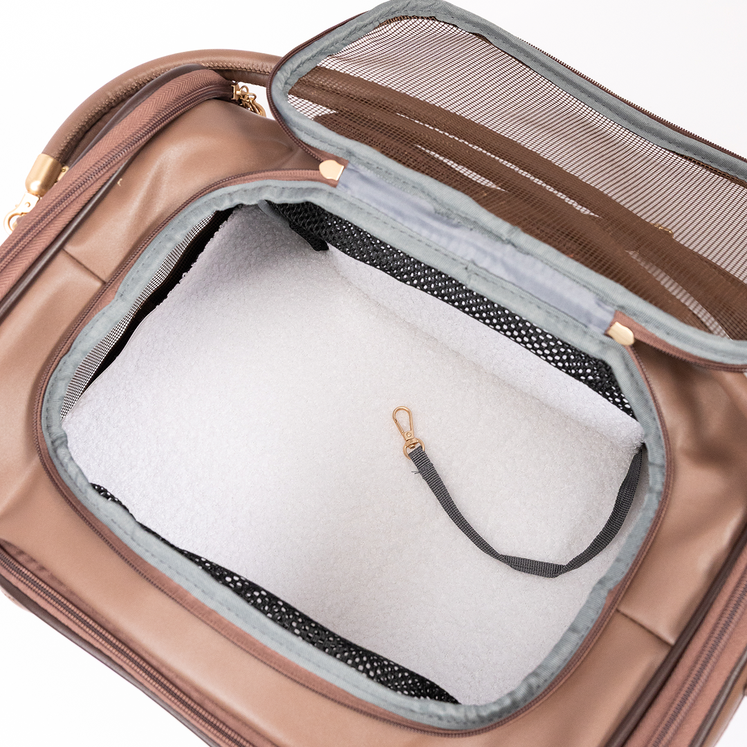 Geantă de Transport Extensibilă cu Roți pentru Câini și Pisici -  Flight Carrier Bag Brown