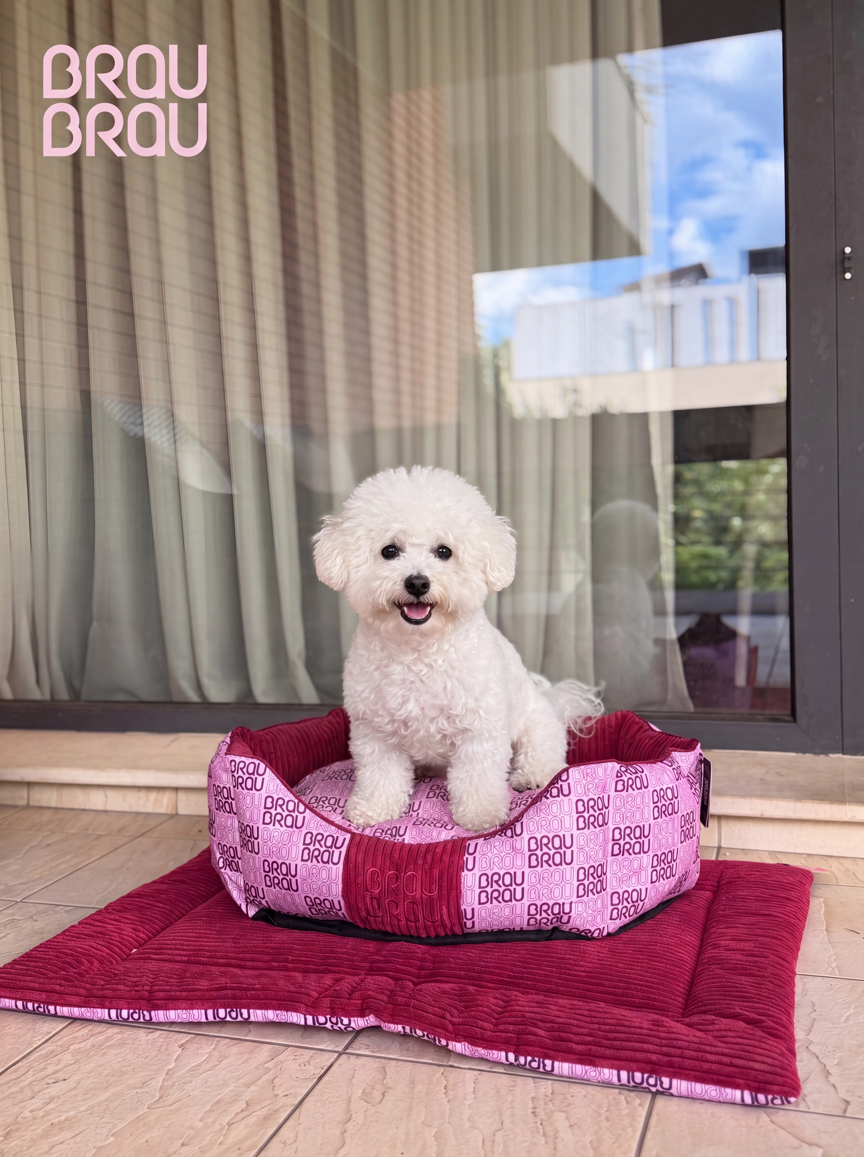 Saltea BRAUBRAU Signature Flat Velvet Pink - Pentru Câini și Pisici